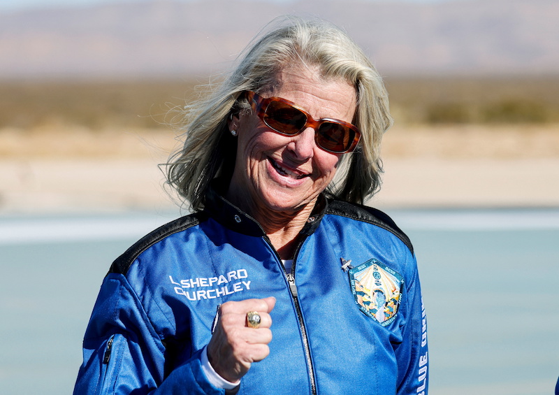Crew-member of Blue Origin's New Shepard rocket, Laura Shepard Churchley, daughter of the first American in space Alan Shepard, after her flight from Launch Site One in West Texas December 11, 2021. u00e2u20acu201d Reuters pic