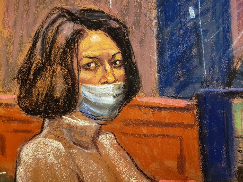 Witness Gregory Parkinson (not seen) testifies during the trial of Ghislaine Maxwell, the Jeffrey Epstein associate accused of sex trafficking, in a courtroom sketch in New York December 3, 2021. u00e2u20acu201d Reuters pic