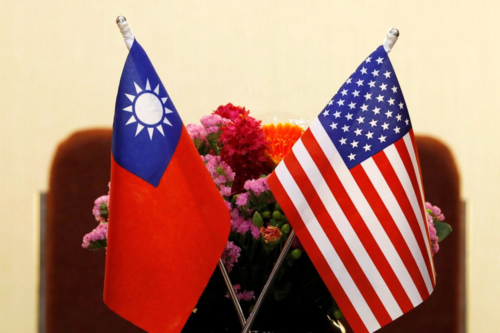 Flags of Taiwan and the United States are seen placed on a table for a meeting between US House Foreign Affairs Committee Chairman Ed Royce and Su Chia-chyuan, president of the Legislative Yuan, in Taipei March 27, 2018. u00e2u20acu201d Reuters pic