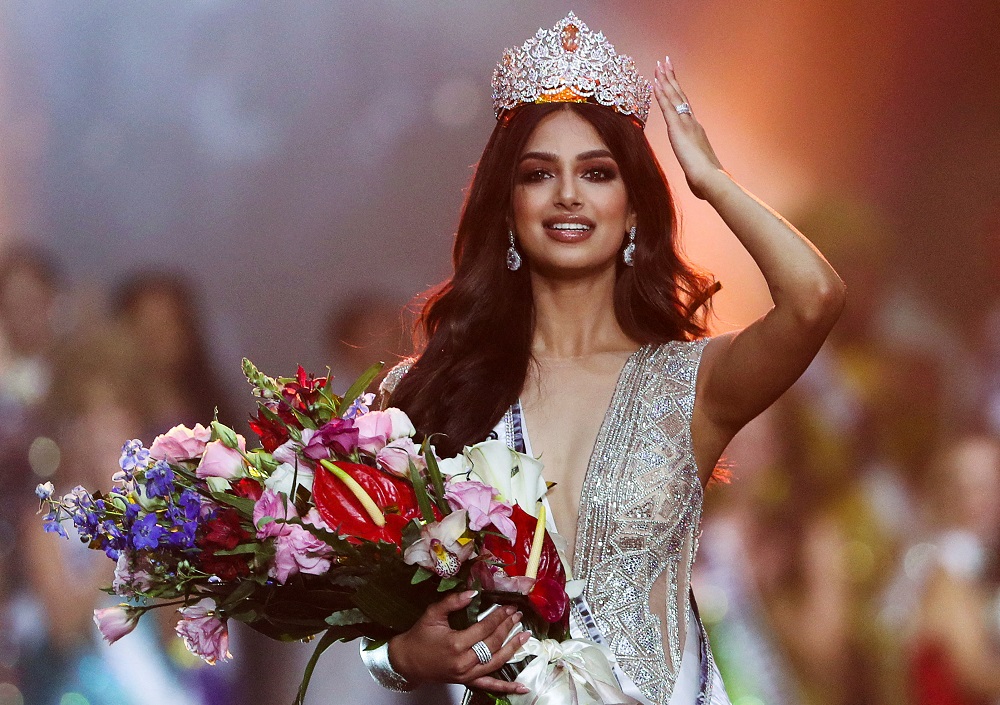Miss Universe winner Miss India Harnaaz Sandhu poses after being declared winner of the Miss Universe pageant in the Red Sea resort of Eilat, Israel December 13, 2021. u00e2u20acu201d Reuters pic
