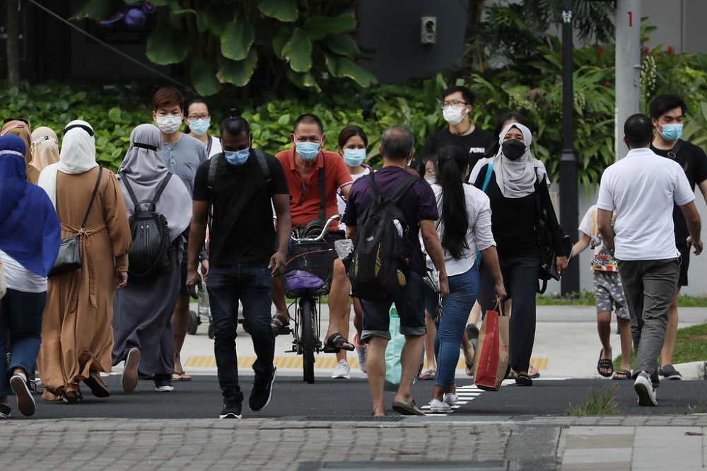 Among the new infections recorded on Sunday, 523 were in the community, 14 were residents of dormitories housing migrant workers and the remaining 15 were imported. u00e2u20acu201d TODAY pic