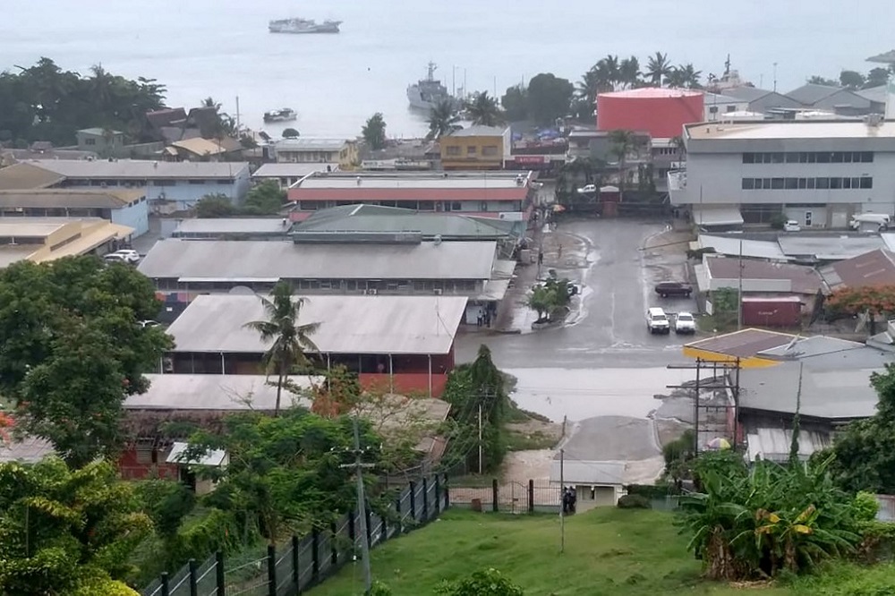 The streets of downtown Honiara are quiet on December 6, 2021 as international peacekeepers deployed in the crisis-hit capital Honiara braced for fresh political rioting. u00e2u20acu201d AFP pic