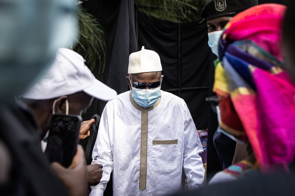 Ousainou Darboe, leader of the United Democratic Party the main opposition party, leaves the polling station after casting his vote in Banjul on December 4, 2021. u00e2u20acu201d AFP pic 