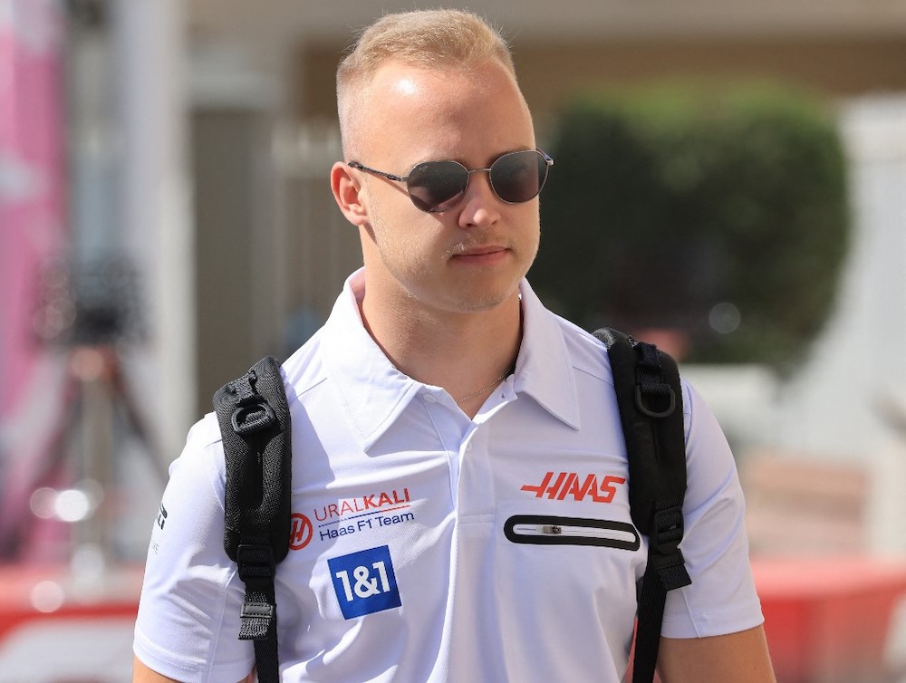 Haas' Russian driver Nikita Mazepin arrives at the track ahead of the practice session of the Abu Dhabi Formula One Grand Prix at the Yas Marina Circuit in the Emirati city of Abu Dhabi on December 9, 2021. u00e2u20acu201d AFP picnn