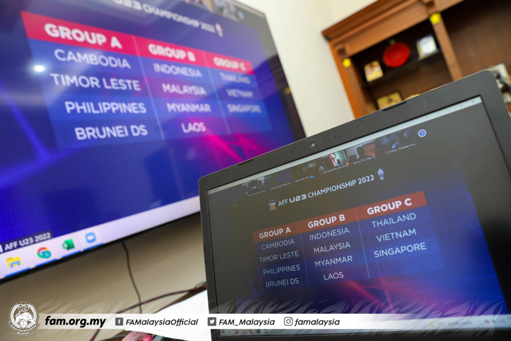 The Malaysian Under-23 (U-23) menu00e2u20acu2122s football squad have been drawn in Group B with defending champions Indonesia for the 2022 Asean Football Federation (AFF) U-23 Championship. u00e2u20acu201d Picture from Facebook/Football Association of Malaysia 