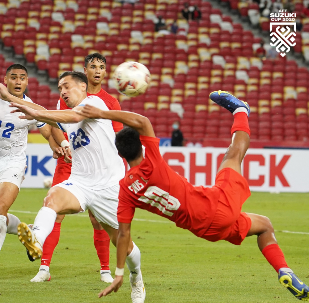 After both sides were unable to break the deadlock in the first half, the Lions netted twice in two minutes to lead 2-0 in the second half. u00e2u20acu201d Picture from Facebook/AFF Suzuki Cup 