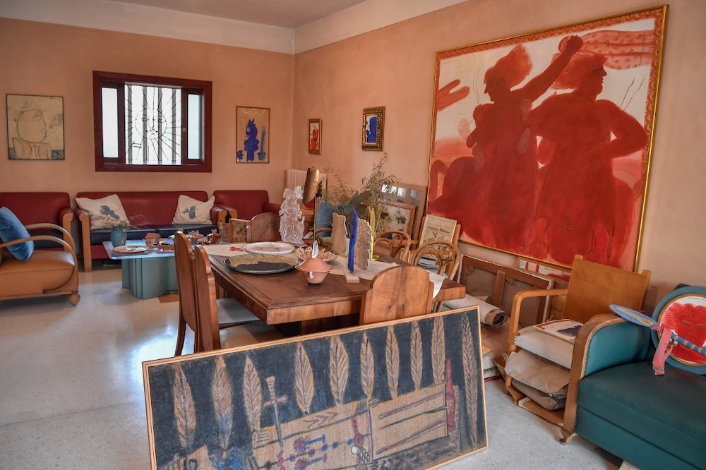 Artworks and furnitures, created by Greek contemporary artist Alekos Fassianos, are displayed in his house in Athens, on September 29, 2021, prior to the opening in the fall of 2022 of a museum in his name. — AFP pic