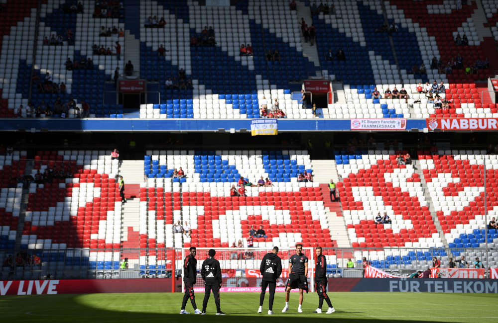 General view of Bayern Munich players on the pitch before the match against VfL Bochum at Allianz Arena, Munich, Germany, September 18, 2021. u00e2u20acu201d Reuters pic 