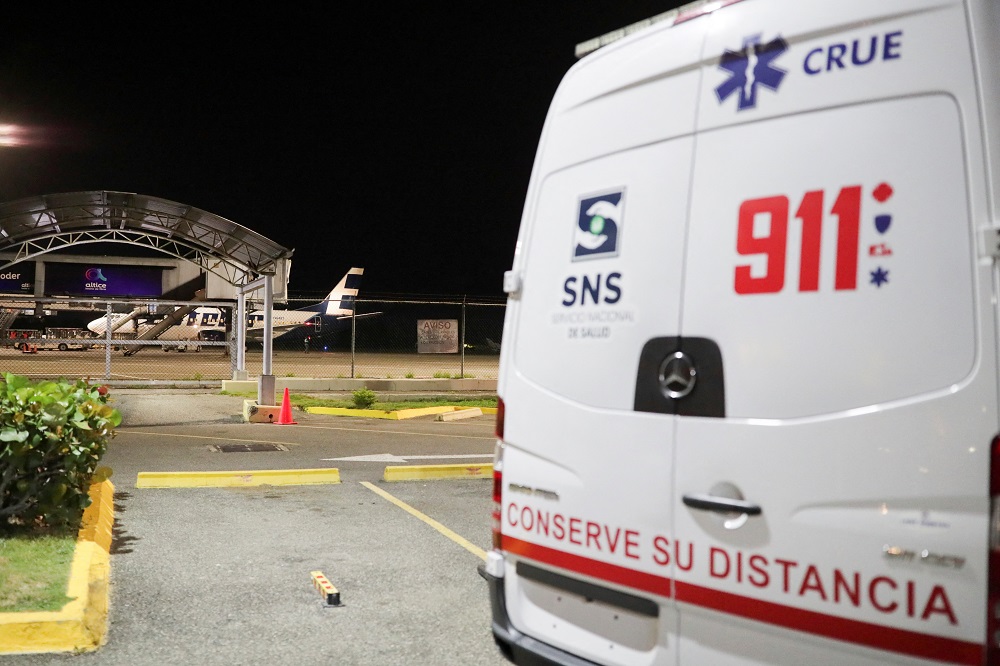 An ambulance is parked on the outskirts of the Las Americas International Airport where a private jet crashed yesterday, killing all nine people on board, in Santo Domingo, Dominican Republic December 15, 2021. u00e2u20acu2022 Reuters pic