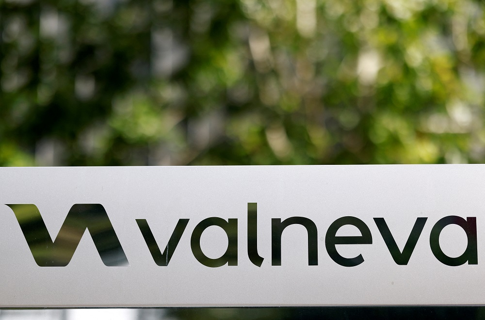 The logo of Valneva SE is pictured at the company's headquarters in Saint-Herblain, near Nantes, France September 13, 2021. u00e2u20acu2022 Reuters file pic