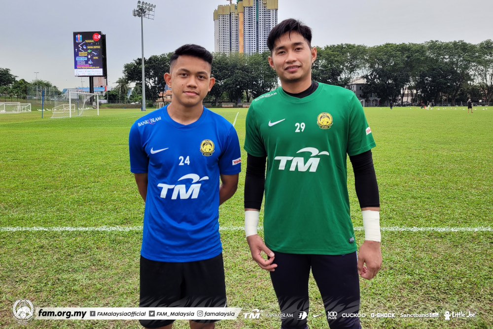 Kalamullah Al-Hafiz Mat Rowi and Arif Aiman Mohd Hanapi. u00e2u20acu201d Picture from Facebook/Football Association of Malaysia