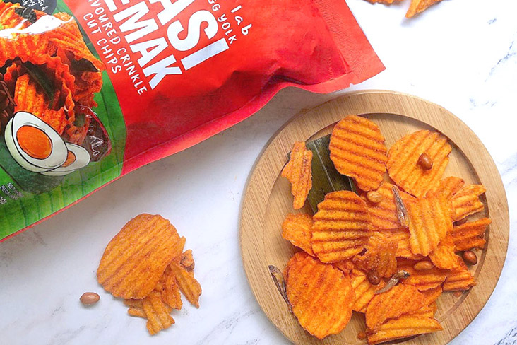 Their Nasi Lemak Crinkle Cut Chips contain real 'ikan bilis' and 'kacang tanah.'