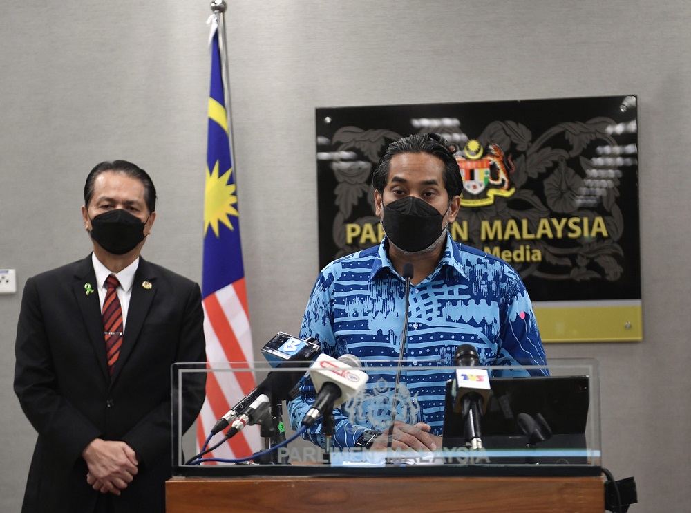 Health Minister Khairy Jamaluddin speaks during a press conference at Parliament, Kuala Lumpur December 16, 2021. u00e2u20acu2022 Bernama pic