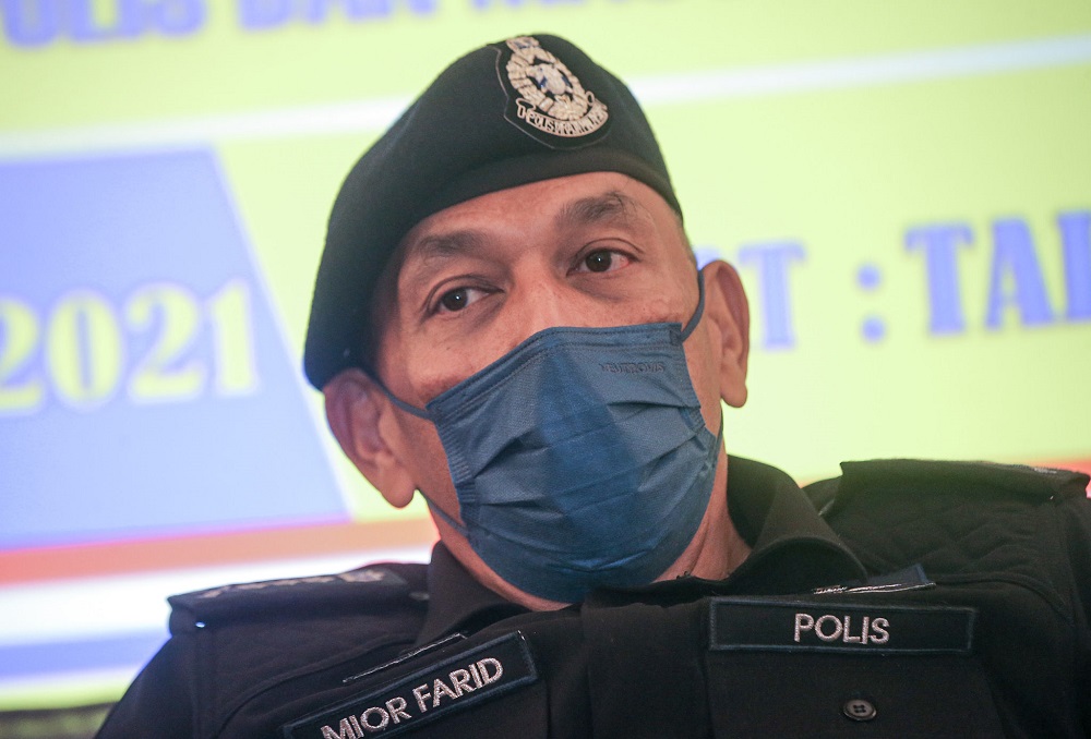 Perak police chief Datuk Mior Faridalathrash Wahid speaks to reporters in Taiping Perak. u00e2u20acu2022 Picture by Farhan Najib