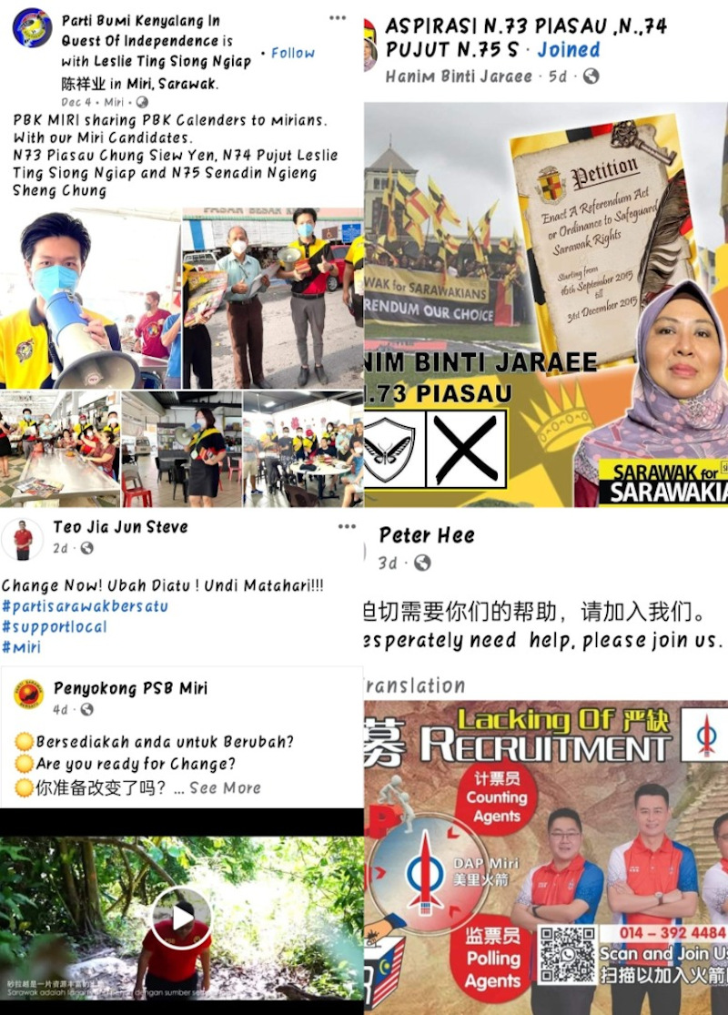 Candidates from all political parties utilising Facebook to get support from voters. u00e2u20acu201d Borneo Post pic