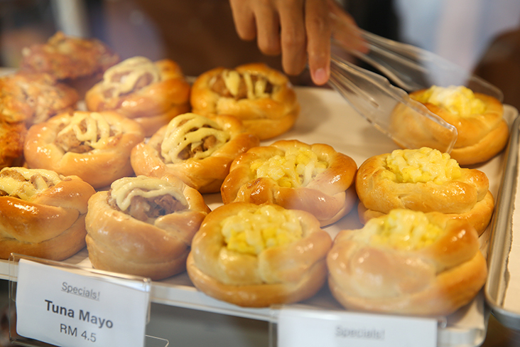 You can get lovely golden buns filled with tuna mayonnaise or egg mayonnaise.