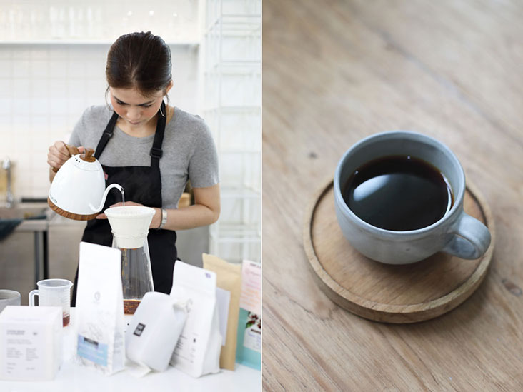  A Barisotel barista brewing filter coffee