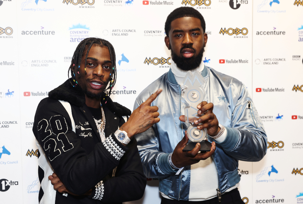 Russ Millions and Tion Wayne win the Song of the Year award at the MOBO Awards 2021 in Coventry, Britain December 5, 2021. u00e2u20acu201d Reuters picnn