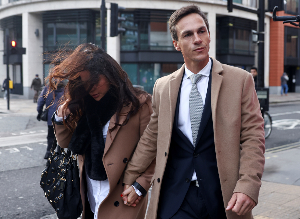 Danish golfer Thorbjorn Olesen and wife Lauren Zafer arrive at Aldersgate House Crown Court in London, Britain, December 8, 2021. u00e2u20acu201d Reuters pic 