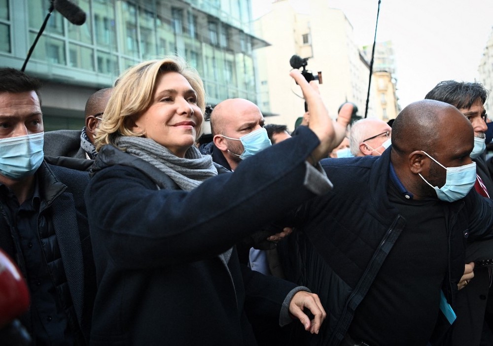 Les Republicains (LR) right-wing partyu00e2u20acu2122s head of the Ile-de-France region and candidate for the 2022 presidential election Valerie Pecresse leaves after winning LRu00e2u20acu2122s primary in Paris, on December 4, 2021. u00e2u20acu201d AFP picnn