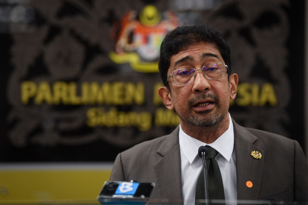 Deputy Communications and Multimedia Minister Datuk Zahidi Zainul Abidin speaks at a press conference at Parliament building, December 15, 2021. u00e2u20acu201d Bernama pic  