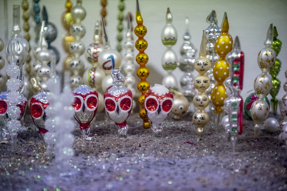 Newly painted Christmas tree decorations made of from blown glass beads are displayed on December 14, 2021 in a small family factory in Ponikla village, North Bohemia in the Czech Republic. u00e2u20acu201d AFP pic