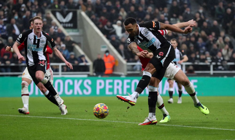 Newcastle United's Callum Wilson scores their second goal against Manchester United before it was later disallowed at the St Jamesu00e2u20acu2122 Park, Newcastle December 27, 2021. u00e2u20acu201d Reuters pic
