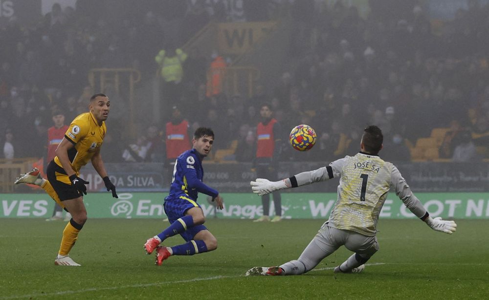 Chelsea's Christian Pulisic in action with Wolverhampton Wanderers' Jose Sa at the Molineux Stadium in Wolverhampton December 19, 2021. u00e2u20acu201d Reuters pic
