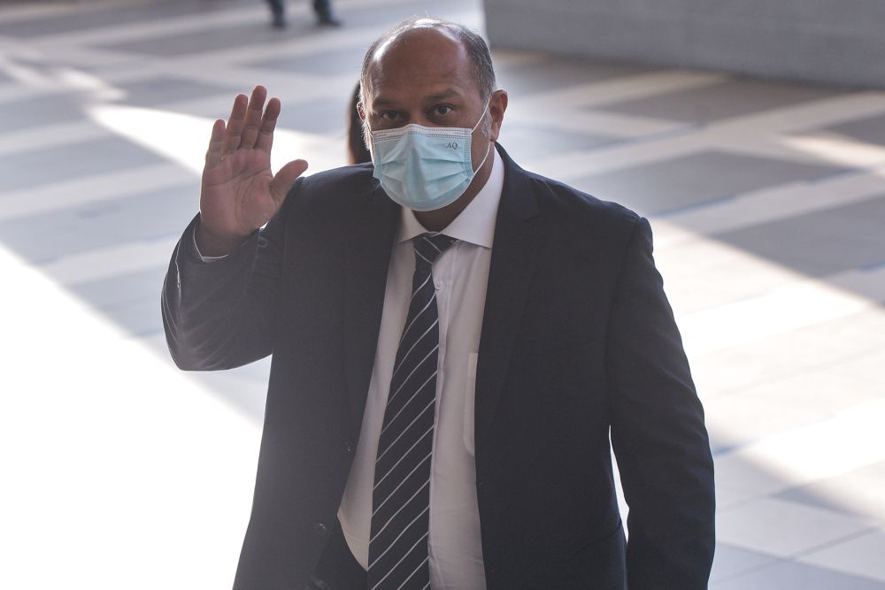 Lawyer Gobind Singh Deo arrives at the Kuala Lumpur High Court December 14, 2021. u00e2u20acu201d Picture by Miera Zulyana