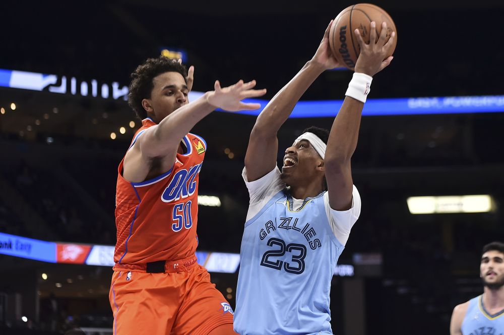 Memphis Grizzlies guard Jarrett Culver (23) goes to the basket against Oklahoma City Thunder forward Jeremiah Robinson-Earl (50) during the second half at FedExForum, Memphis December 2, 2021. u00e2u20acu201d Reuters pic
