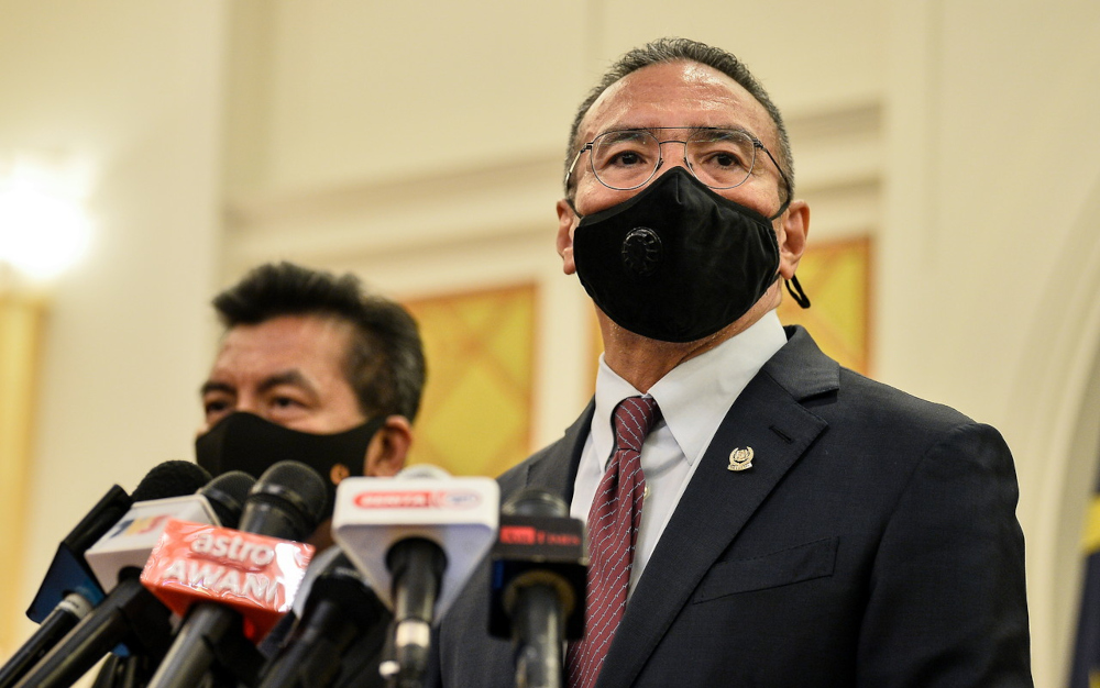 Senior Defence Minister Datuk Seri Hishammuddin Hussein during a special press conference on the Post 100-day Ministry of Defence Planning at Wisma Perwira in Kuala Lumpur, December 10, 2021. u00e2u20acu201d Bernama picn
