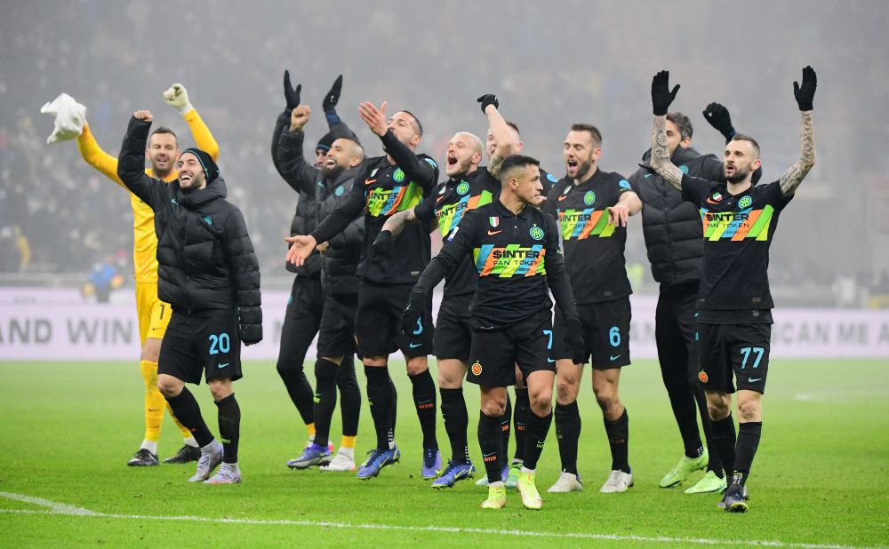 Inter Milan players celebrate after the match against Torino at San Siro December 22, 2021. u00e2u20acu201d Reuters pic