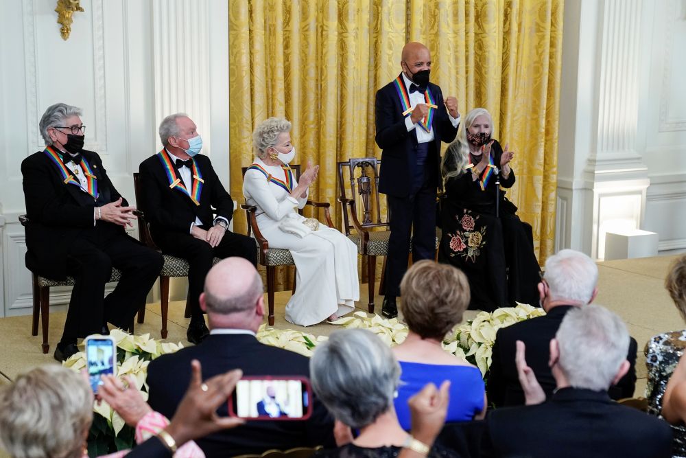 Motown founder, songwriter, producer, and director Berry Gordy stands as he receives applause during the Kennedy Center Honorees Reception in the East Room of the White House in Washington December 5, 2021. u00e2u20acu201d Reuters pic