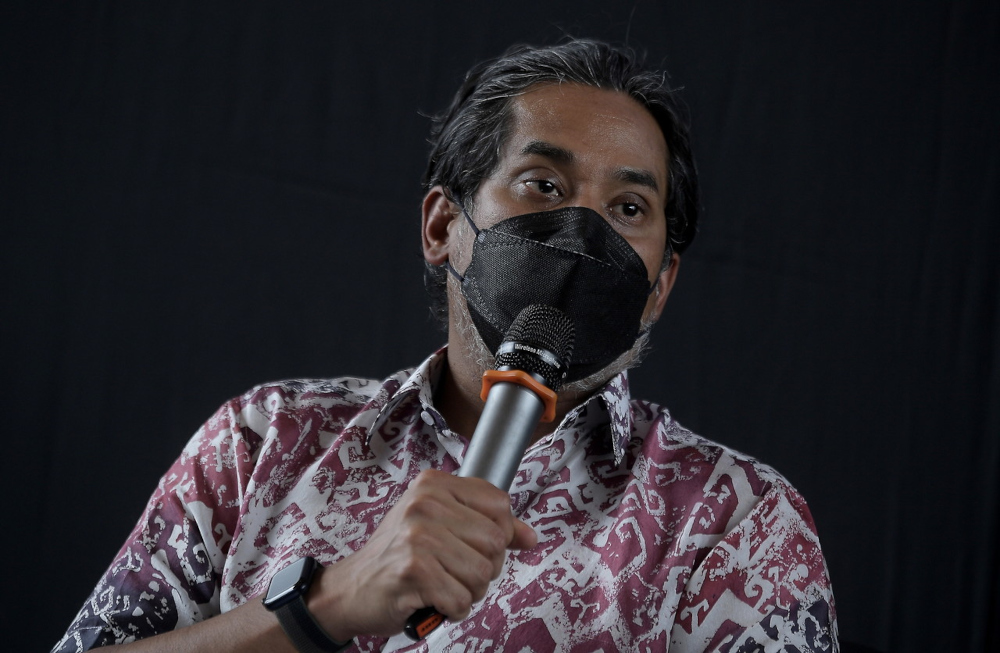 Health Minister Khairy Jamaluddin speaks at press conference after a ceremony for handing over the proposed project for building Hospital Baharu Sri Aman Phase 2, Sarawak, December 15, 2021. u00e2u20acu201d Bernama pic 
