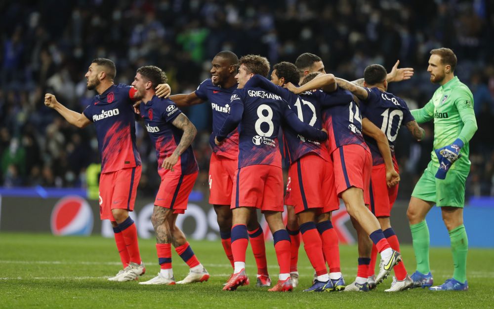  Atletico Madrid players celebrate after the match against Porto at Estadio do Dragao, Porto December 7, 2021. u00e2u20acu201d Reuters pic