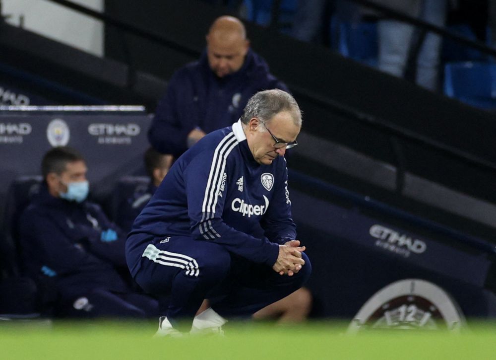 Leeds United manager Marcelo Bielsa during the match against Manchester City at the Etihad Stadium, Manchester December 14, 2021. u00e2u20acu201d Reuters pic