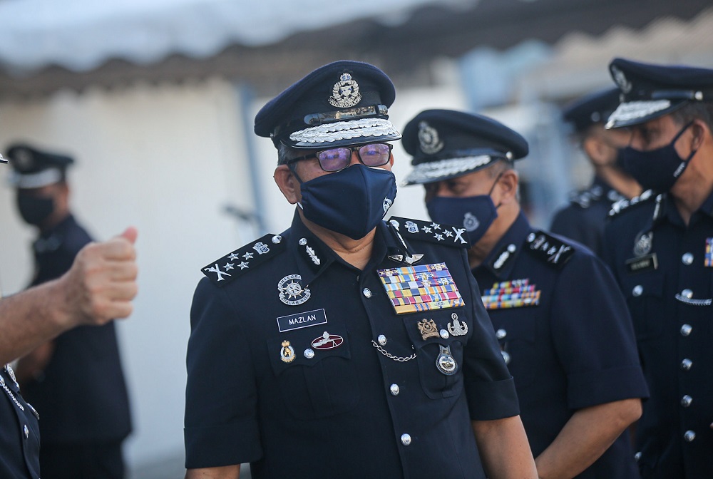 Deputy Inspector-General of Police Datuk Seri Mazlan Lazim at the Perak police headquarters in Ipoh December 15, 2021. u00e2u20acu2022 Picture by Farhan Najib