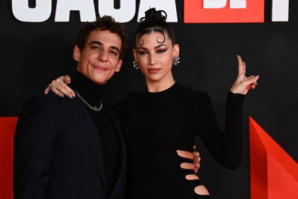 Spanish actor Miguel Herran (left) and Spanish actress Ursula Corbero pose during a photocall for the presentation of the last part of the fifth season of the Spanish TV show u00e2u20acu02dcMoney Heistu00e2u20acu2122. u00e2u20acu201d ETX Studio pic
