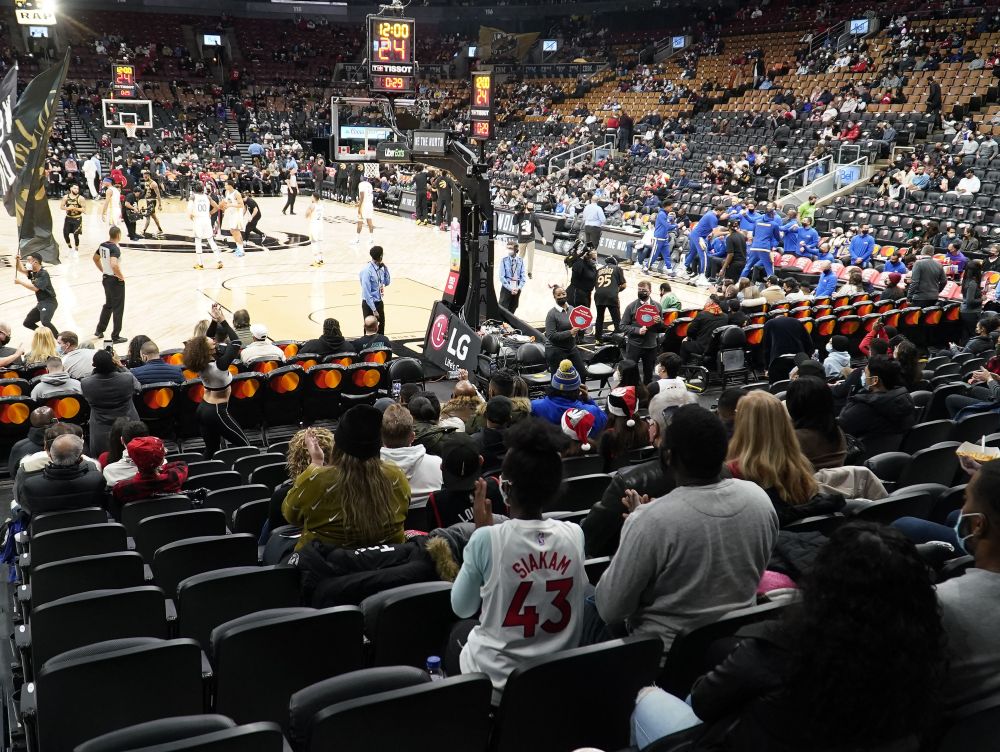 A view of reduced capacity at Scotiabank Arena due to COVID-19 restrictions for a game between the Golden State Warriors and Toronto Raptors in Tronto December 18, 2021. u00e2u20acu201d Reuters pic