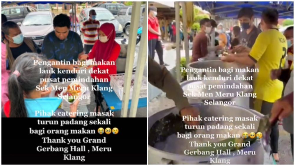 The newlywed couple called off their wedding reception to cater food for flood victims. u00e2u20acu2022 TikTok screengrab