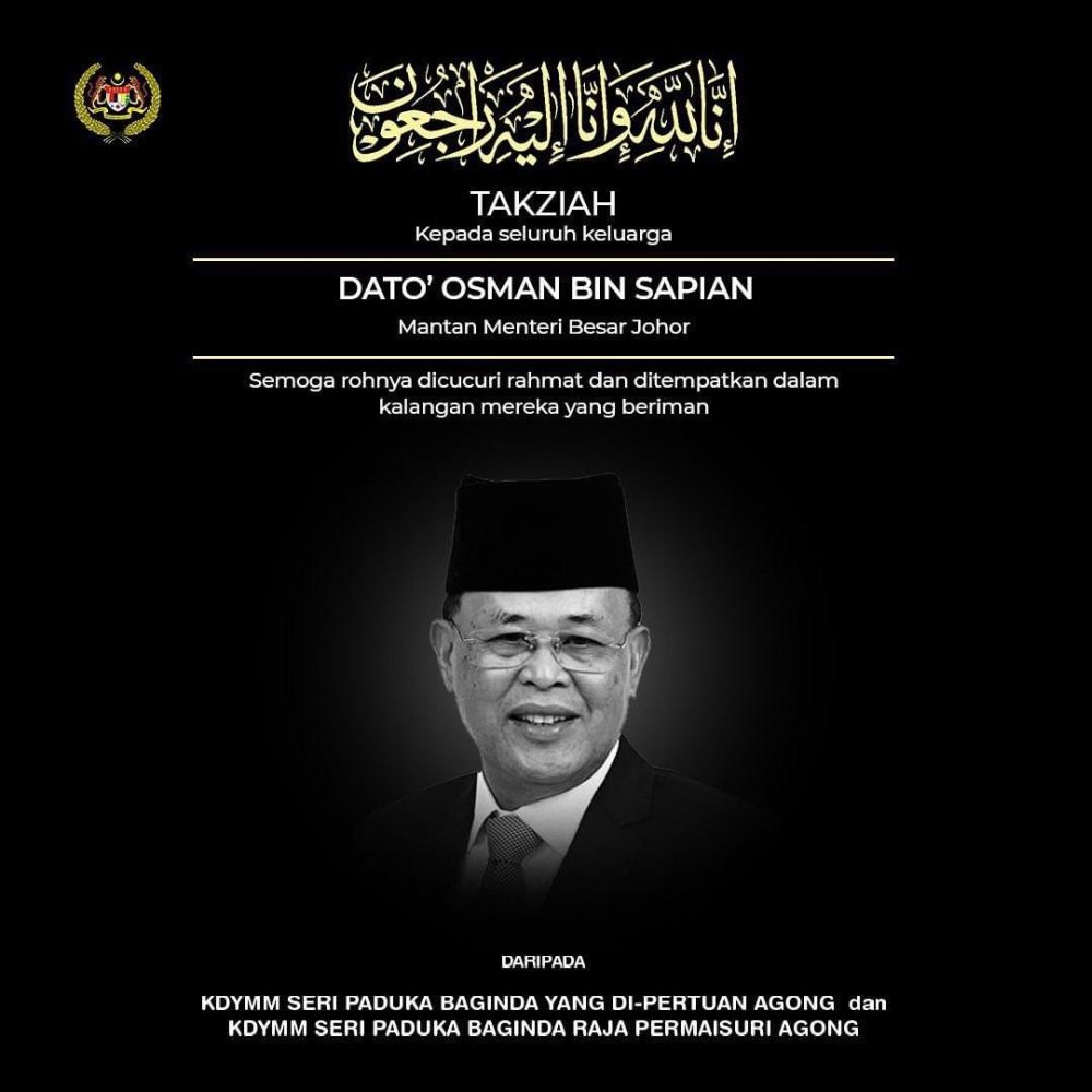 Osman died at his sonu00e2u20acu2122s home in Damansara, Kuala Lumpur last night. u00e2u20acu201d Picture via Twitter