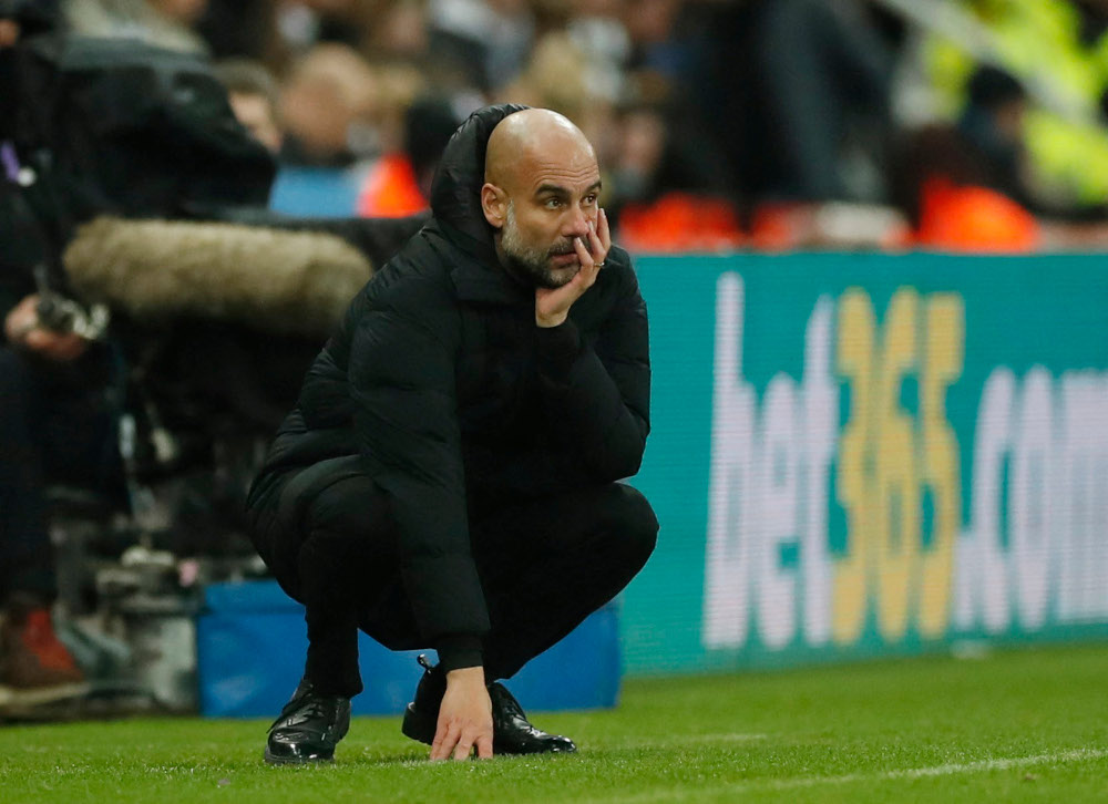 Manchester City manager Pep Guardiola reacts during a match against Newcastle United at St Jamesu00e2u20acu2122 Park, Newcastle, Britain, December 19, 2021. u00e2u20acu201d Action Images via Reuters
