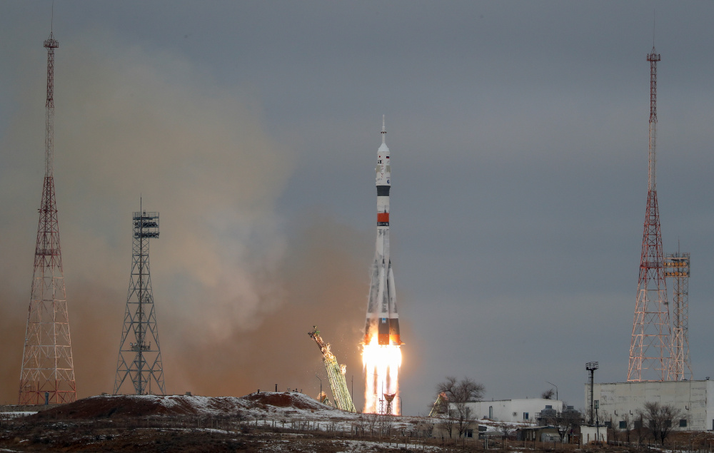 The Soyuz MS-20 spacecraft carrying Roscosmos cosmonaut Alexander Misurkin, Japanese entrepreneur Yusaku Maezawa and his production assistant Yozo Hirano, blasts off to the ISS at the Baikonur Cosmodrome December 8, 2021. u00e2u20acu201d Reuters pic
