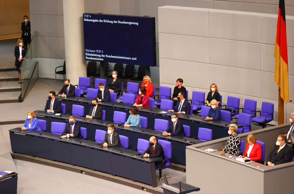 Newly elected German Chancellor Olaf Scholz and his cabinetu00e2u20acu2122s ministers sit on the government bench during a session of the German lower house of parliament Bundestag, in Berlin December 8, 2021. u00e2u20acu201d Reuters pic