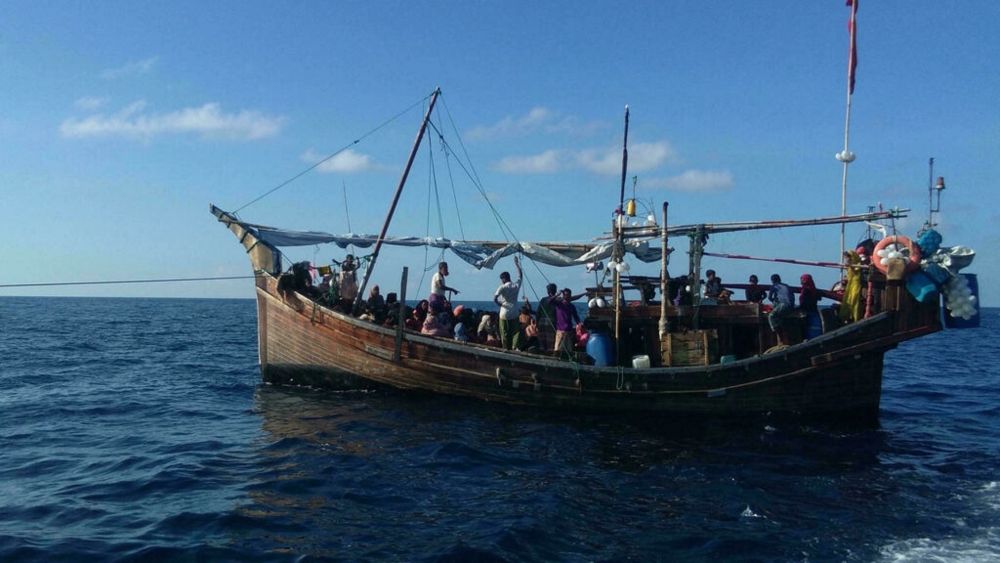 At least 100 mostly women and children aboard a sticken wooden vessel off Aceh province were denied refuge in Indonesia. u00e2u20acu201d AFP pic