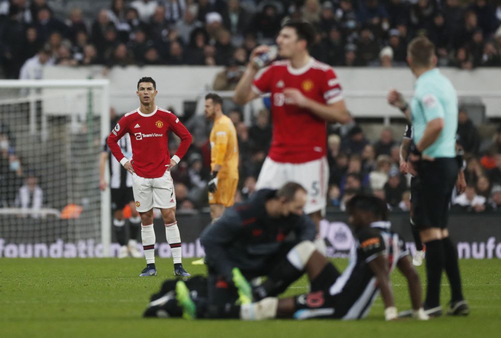 Manchester United's Cristiano Ronaldo looks on as Newcastle United's Allan Saint-Maximin receives medical attention at St Jamesu00e2u20acu2122 Park, Newcastle December 27, 2021. u00e2u20acu201d Reuters pic