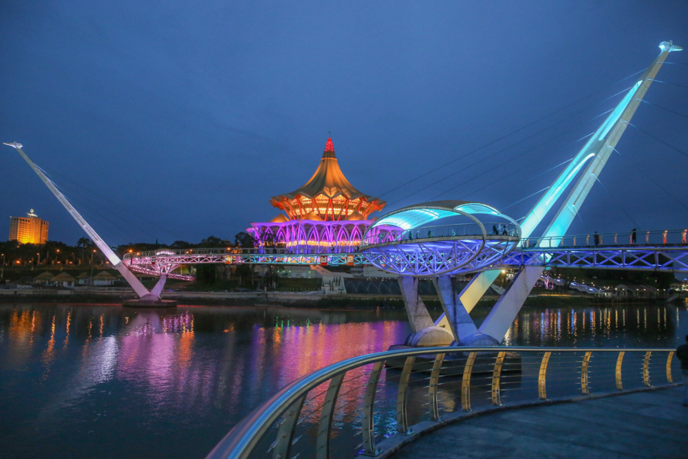 The Sarawak State Legislative Assembly building pictured at sunset in Kuching, Sarawak, December 15, 2021. u00e2u20acu201d Picture by Yusof Mat Isa