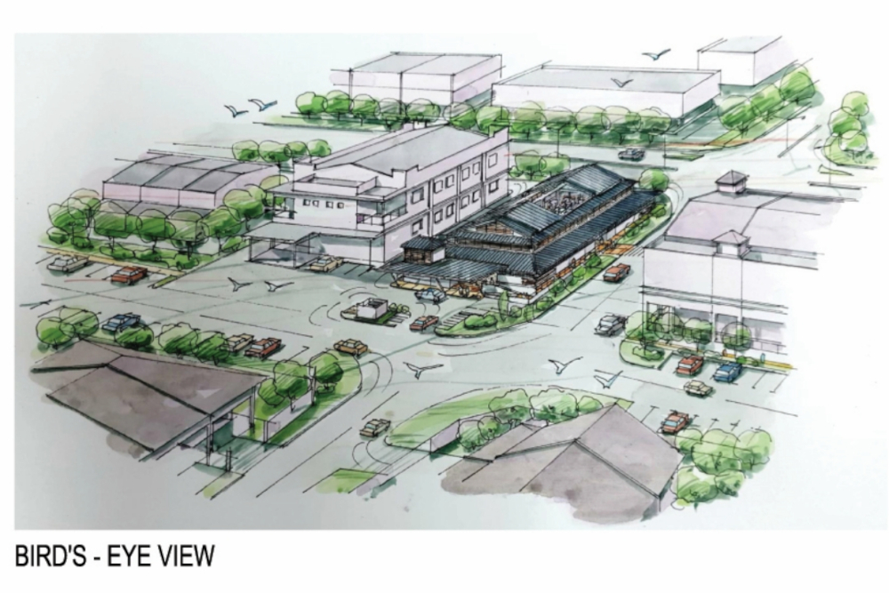 An artist’s impression of the new hawker centre. — Borneo Post Online pic