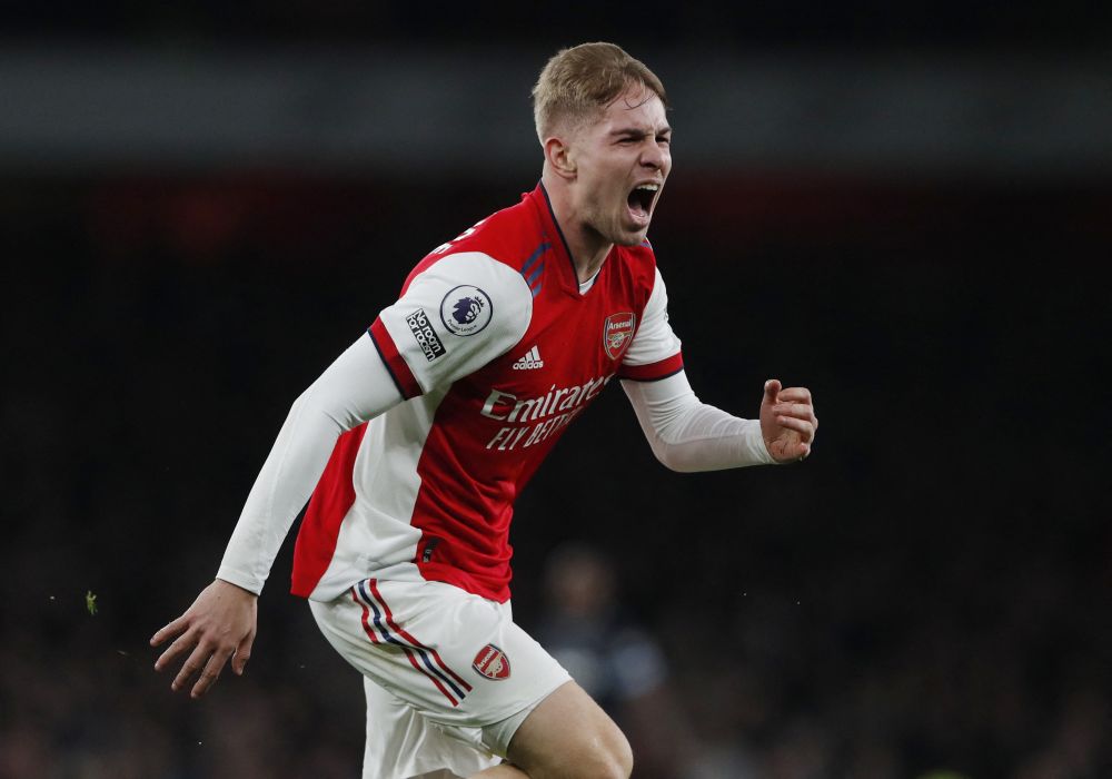 Arsenal's Emile Smith Rowe celebrates scoring their second goal against West Ham United at the Emirates Stadium, London December 15, 2021. u00e2u20acu201d Reuters pic