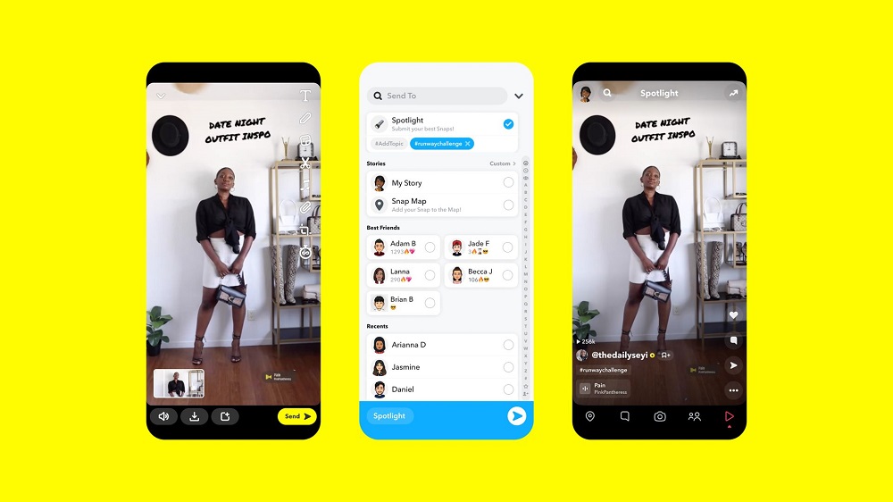 Snapchat launched Spotlight, its public video feed in November 2020. u00e2u20acu2022 Picture courtesy of Snap